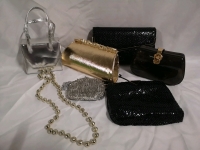 6 Vintage to Modern Evening Purses/Clutches + Necklace