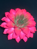 Glowing Retro Dimensional Dahlia Brooch Hot Pink Ombré Green Centre - 6