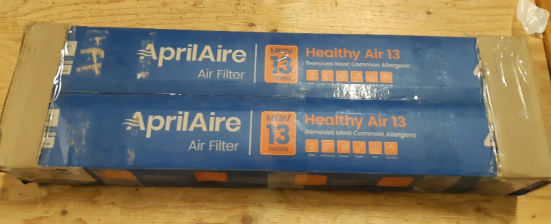 2 New April Aire Air Filter Rated Merv 13 Removes Most Common Allergens