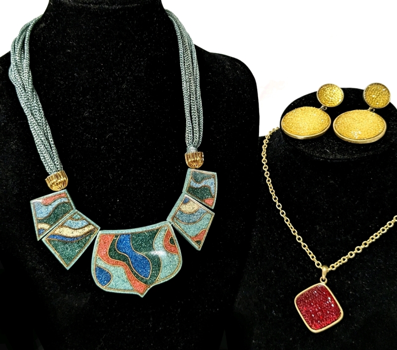 Vintage to Modern Statement Necklaces & Earrings (17.5" - 18" Long)