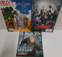 Life Magazine Special 75th Anniversary of the Wizard of Oz, Marvel Avengers Magazine, Cineplex Magazine with Gandalf