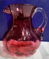 Vintage 6.5" Cranberry Glass Pitcher