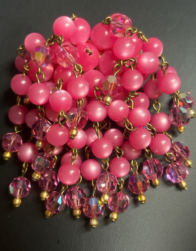 Vintage Spectacular Pink Massive Uranium Cha Cha Brooch