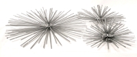 3 MCM Silver Tone Sea Urchin Sunburst Metal Wall Art | 6.25" - 12" Diameter