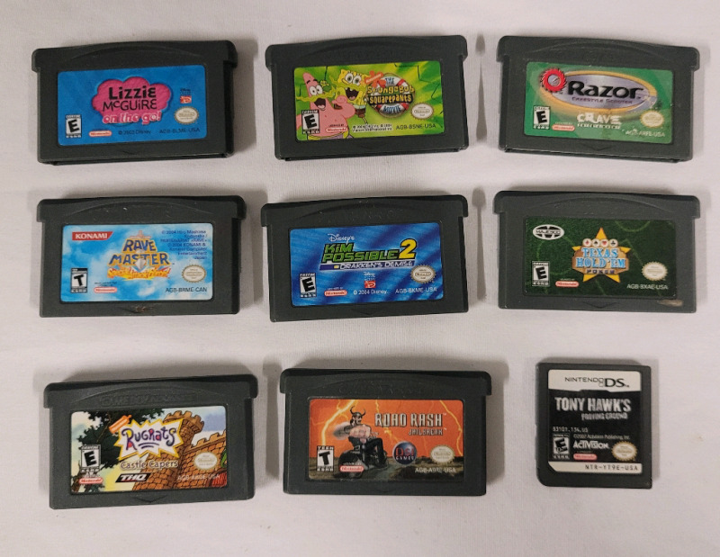 Nintendo Gameboy Advanced & Nintendo DS Video Games . Nine (9) Games . See Photos for Games in Lot