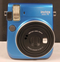 Fujifilm Instax Mini 70 Instant Film Camera, Blue . Untested , requires Two (2) CR2 Batteries