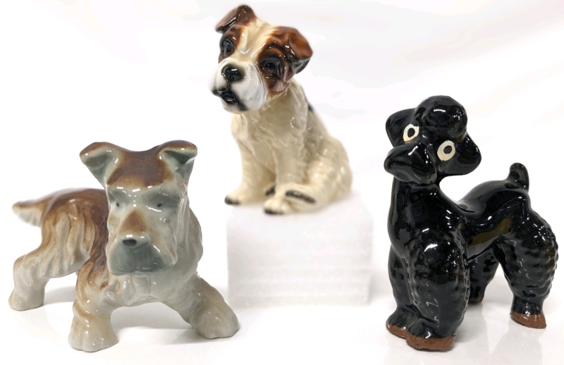 3 Vintage Cetamic Dogs: Scottish Terrier, Poodle & Jack Russell | 2 Made in Japan |