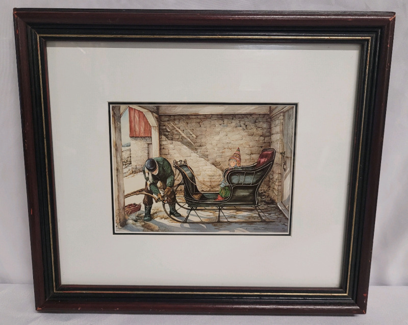 " Anticipation " Framed Print by Niagara Artist Trisha Romance . Measures 14 1/4"&times;12 1/4"