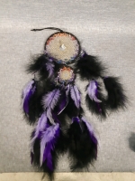 New Beautiful 19" Long Black and Purple Feather Dream Catcher