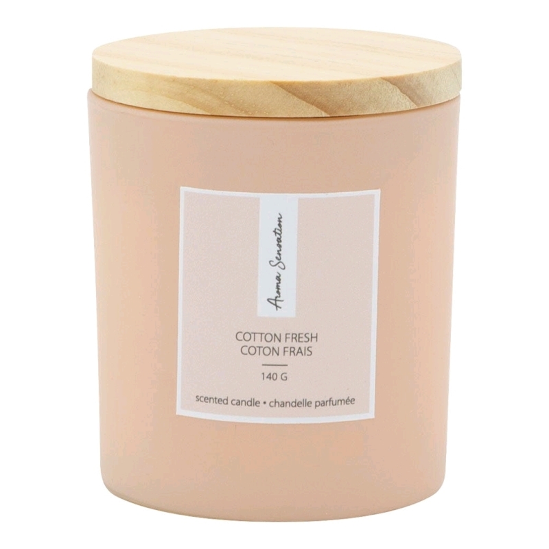 New AROMA SENSATION Scented Glass Jar Candle - COTTON FRESH Scent 140 grams