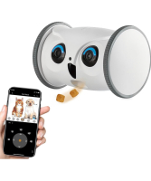 New SKYMEE Robot Owl Full HD Mobile Pet Camera with Treat Dispenser, Interactive Toy for Dogs and Cats, Mobile Control via App Retail: $180