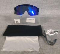 New Pit Vipers Polarized Sunglasses / Windproof Bike Sunglasses With Carry Case, Lens Cleaning Fabric & Replacement Ear Pieces