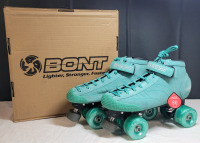 New - Bont Roller Skates Prostar Soft Teal Suede Professional Roller Skates w/Glow Light Up Led Luminous Wheels . Size Mens 8.5 / Womens 10.5