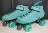 New - Bont Roller Skates Prostar Soft Teal Suede Professional Roller Skates w/Glow Light Up Led Luminous Wheels . Size Mens 8.5 / Womens 10.5 - 2