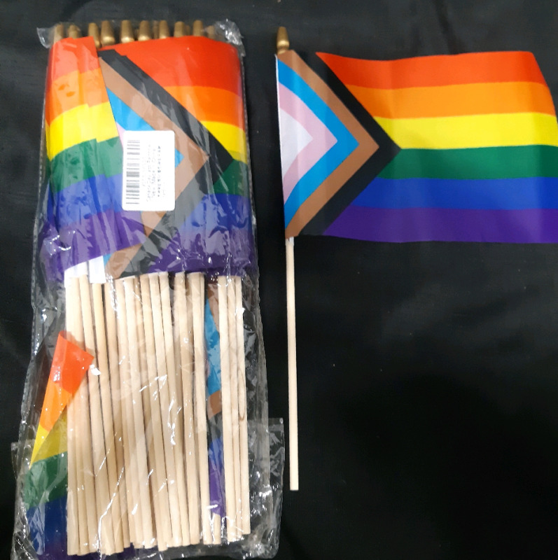 New Canada Day Rainbow LGBTQ Hand Held Flags (14 x 21 cm )
