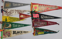 Vintage Vacation Wall Pennants - Canada , Australia & Barbados - 10 Total