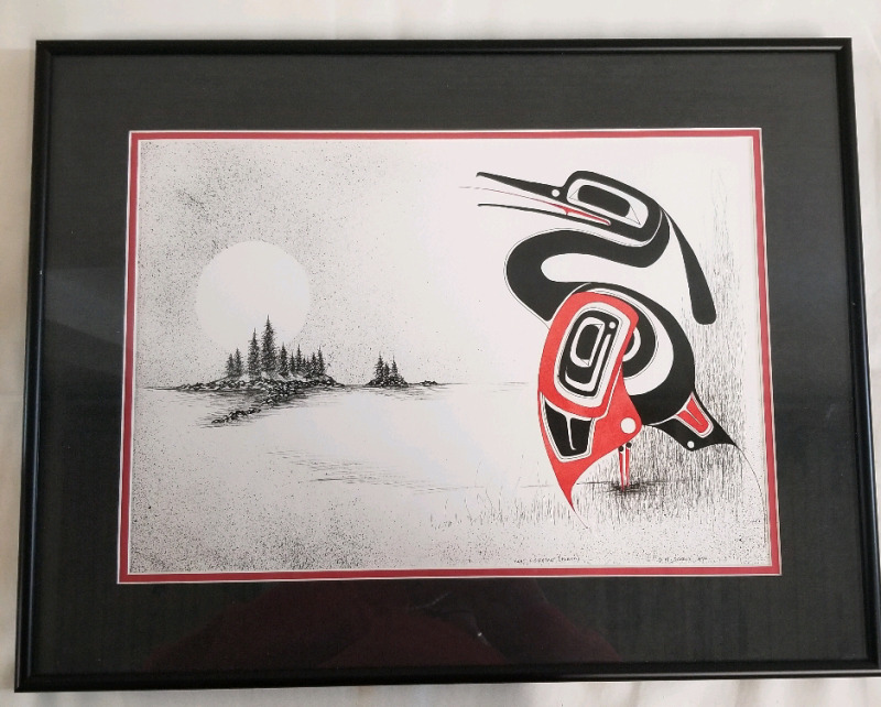 Signed Danny Dennis NIGHT FISHERMAN (HERON)