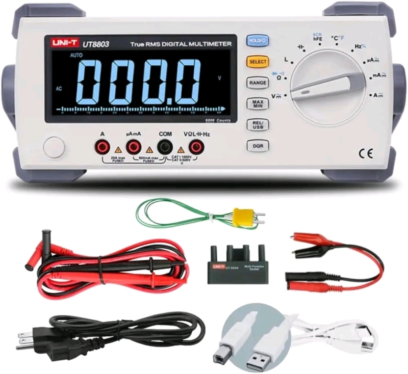 New - UNI-T UT8000E Series Benchtop Digital Multimeter 200000 Counts 100kHz Frequency Response Reading Resolution 5K rdgs/s Fastest Test Rate , Model # UT8803E