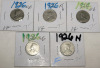 1926 Near 6 Canadian King George V Five Cent Nickels in Various Condition . Five (5) 1926 Coins