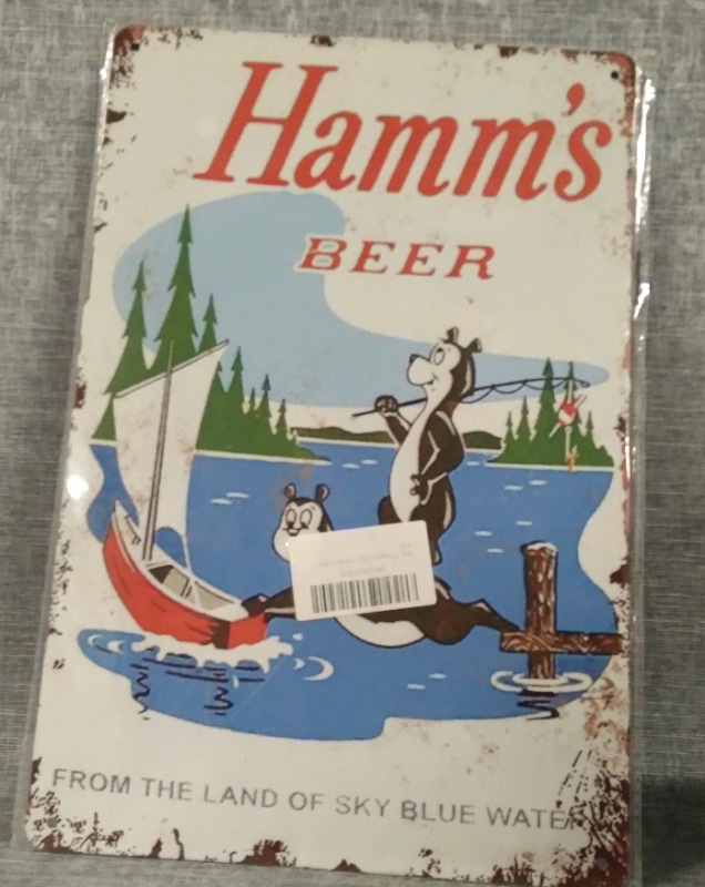 New Hamm's Beer Tin Sign 8x12"