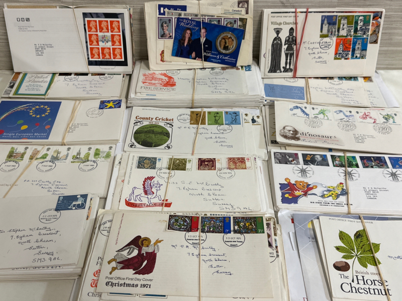 Huge Collection of First Day Covers Stamp Collection BBC Royalty Christmas Sports Famous People Royal Family Large Assortment