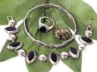 Vintage Silver Tone Bracelet (6.5" Long), Bangle (2.5"D), Ring (Size 6) and Charming Bull / Taurus Pendant (1" Across)