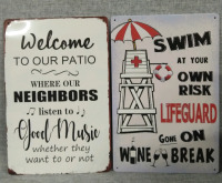 2 Tin Metal Sign 12x8"