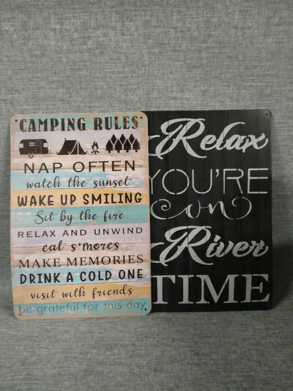 2 Metal Tin Sign 12x8"