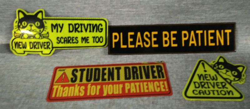 4 Different New Driver Magnetic Stickers