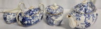 Vintage Royal Crown Derby Tea Pot With Creamer And Sugar Set Mikado Pattern