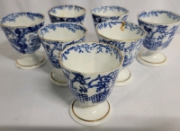 7 Vintage Royal Crown Derby Egg Coddlers With Mikado Pattern, All Ring True