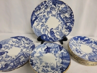 Vintage Royal Crown Derby Dish Set 8 Tea, 4 Dessert & 3 Salad Mikado Pattern, All Ring True