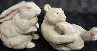 White Porcelain Polar Bear & Rabbit By The Tuscany Collection Japan Excellent Condition