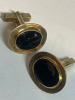 10K Yellow Gold Black Onyx Cuff Links