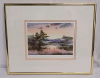 " Fall Reflections " by Canadian Artist Brent Heighton . Framed Print measures 13 1/4"&times;10 3/4"
