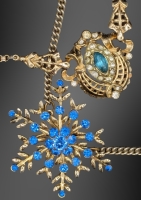 2 Vintage Gold Tone Necklaces with Attached Pendants | 16" - 20" Long