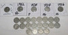 1932 - 1936 Canadian King George VI Five Cent Nickels in Various Condition . 25 Coins