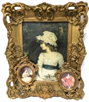 3 Vintage Framed Portrait Prints with Intricate Gold Gilt Frames | 14.25" x 17" / 7" x 4.5"