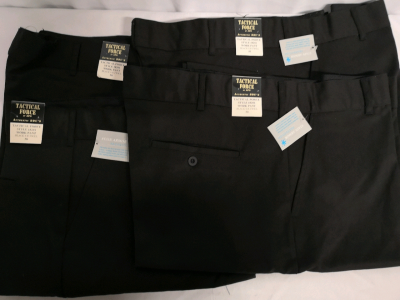 4 New APG sz 50 Waist & 36" Length Men's Tactical Force Black Twill Pants *Pants fit Small*
