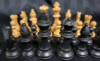 3 Vintage Boxes Of Wooden Staunton Chess Pieces Made In France
