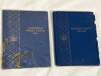 Lincoln Cents 1900- 1940 & Canadian Small Cents 1920- Whitman Blue Book Partial Coin Sets