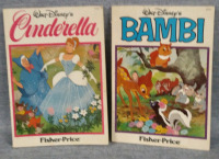 Vintage 1942+1950 Walt Disney's Cinderella & Bambi Fisher Price Books