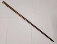Wooden Walking Cane w/Brass Handle . Handle Engraved w/Sgt. Martin W.J. 1951-53 Hannover Germany