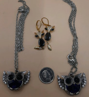 2 Vintage Owl Necklaces & Fox Earrings