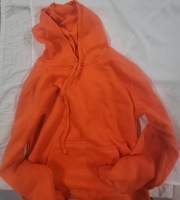 New XL Polyester Pull Over Hoodie Orange