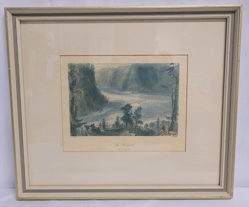 " The Whirlpool (on the niagara) " Framed Print by British Artist W H Bartlett . Measures 14 1/4"&times;12"