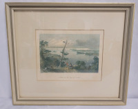 " Scene in the Bay of Quinte " Framed Print by British Artist W H Bartlett . Measures 14 1/4"&times;12"