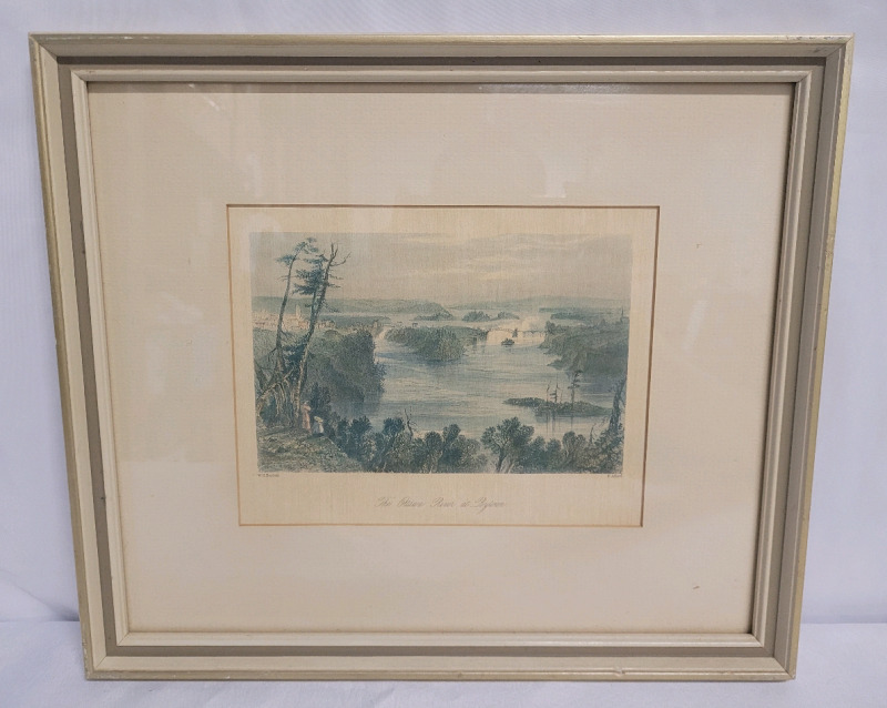 " The Ottawa River at Bytown " Framed Print by British Artist W H Bartlett . Measures 14 1/4"&times;12"