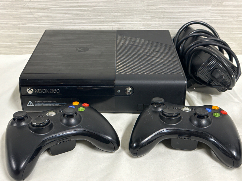 Microsoft Xbox 360 E With Power Cord & Two Controllers Pre-owned Powers On