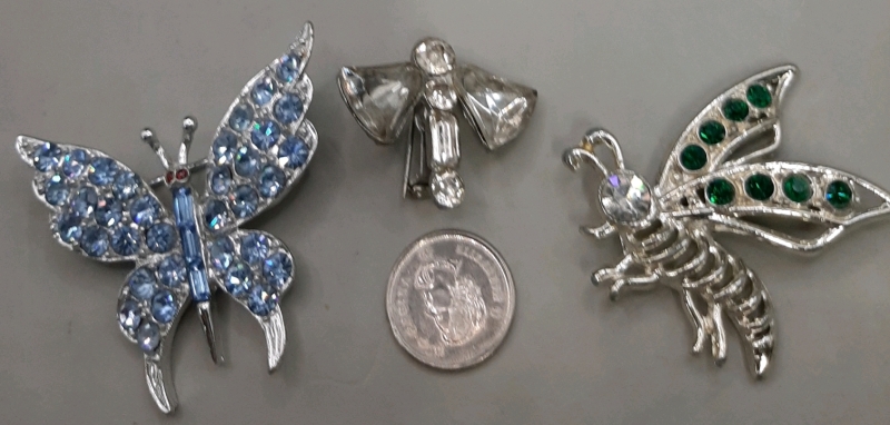 3 Sparkling Vintage Pins
